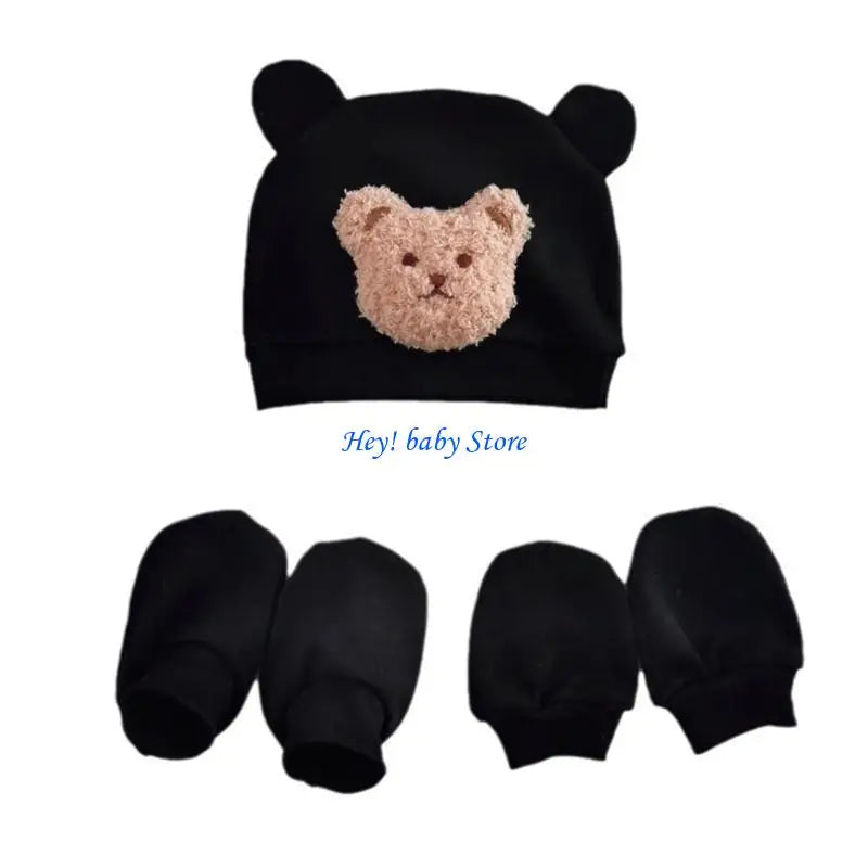 Newborn Hat, Anti-Scratch Mittens & Foot Covers Set 0–6M