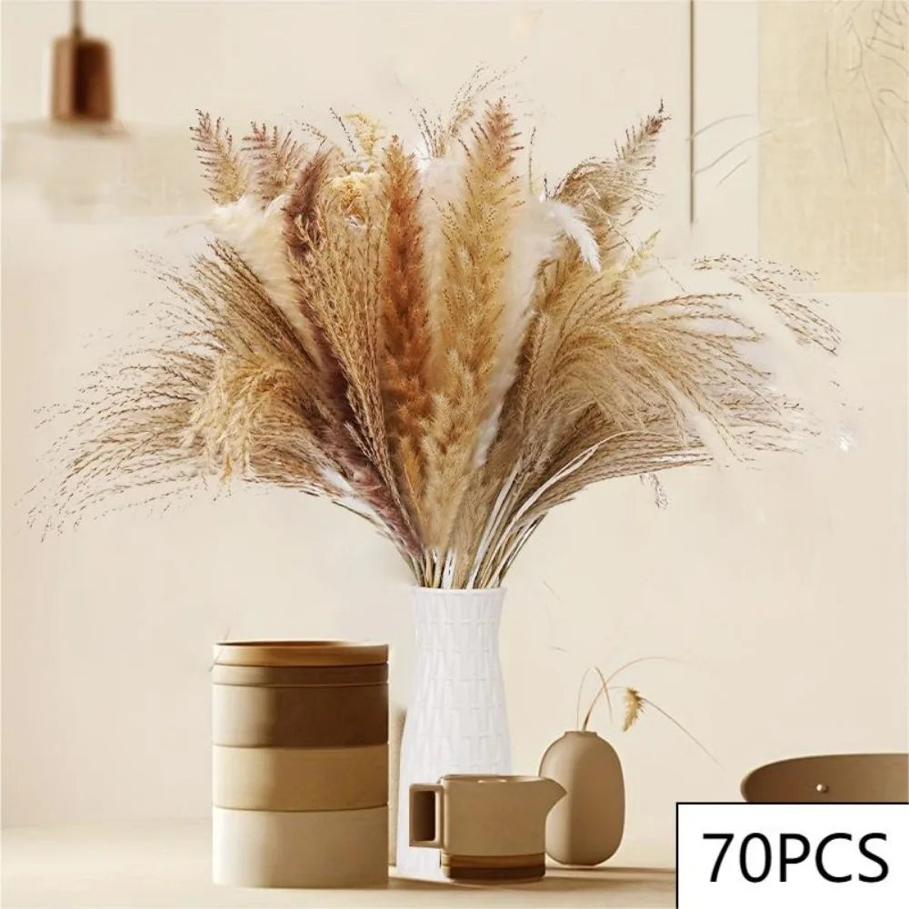 100pcs Dried Pampas Grass Bouquet | Boho Wedding & Home Decor
