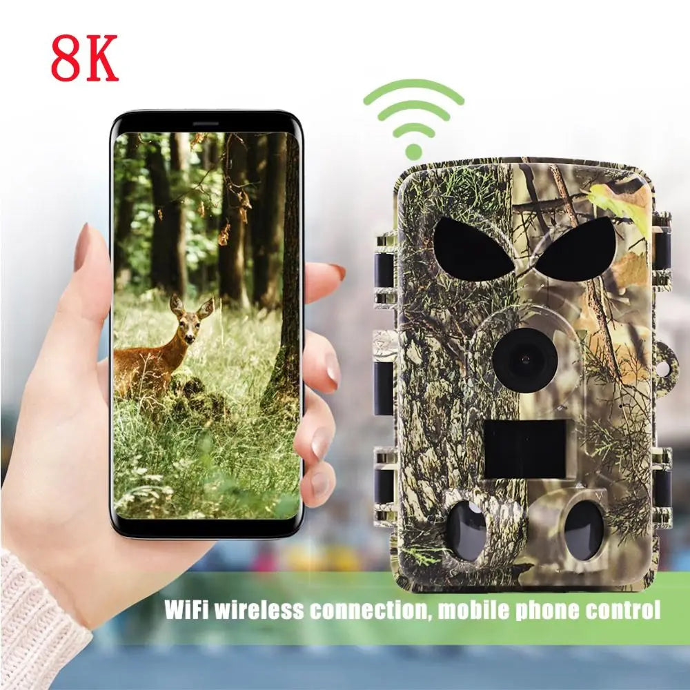 8K PR8000 Wifi Camera IP65 Waterproof No Glow Night Vision Video Recording Camera 2.0 Inch LCD Screen APP Control Peaceful Pleasures Health and Wellness