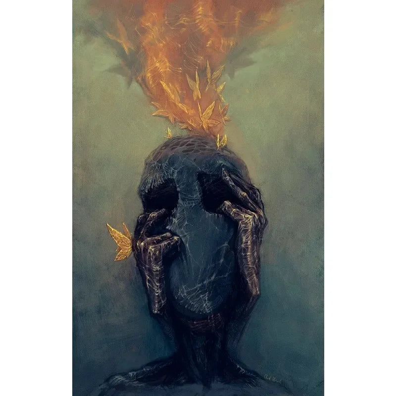 Zdzisław Beksiński Artwork Polish Surreal Dark Poster Prints Canvas Painting Gothic Wall Art for Living Room Home Decor Mural Peaceful Pleasures Health and Wellness