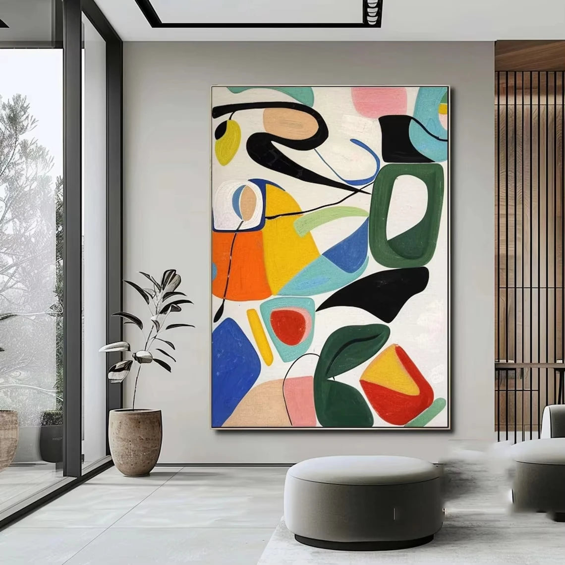 Hand Painted Abstract Canvas Wall Art | Large Colorful Painting Canvas Wall Painting Peaceful Pleasures Health and Wellness