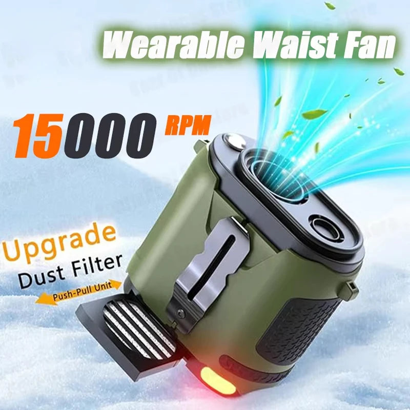 Portable Waist Fan 2025 Upgrade Personal Clip-On Fan 5 Speeds Hands-Free Belt Fan With Flashlight For Outdoor Camping New Peaceful Pleasures Health and Wellness