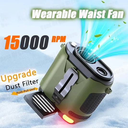 Portable Waist Fan 2025 Upgrade Personal Clip-On Fan 5 Speeds Hands-Free Belt Fan With Flashlight For Outdoor Camping New Peaceful Pleasures Health and Wellness