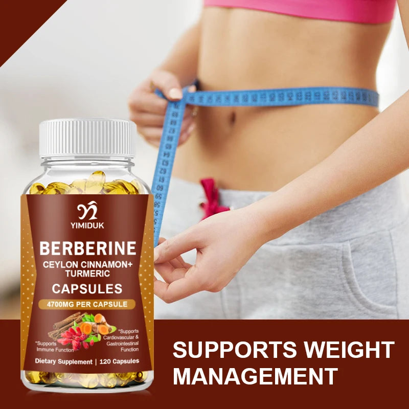 Berberine 4700 Mg Supplement, with Ceylon Cinnamon, Support Heart Health, Immune System, Healthy GI & Cholesterol, Gluten-Free Peaceful Pleasures Health and Wellness