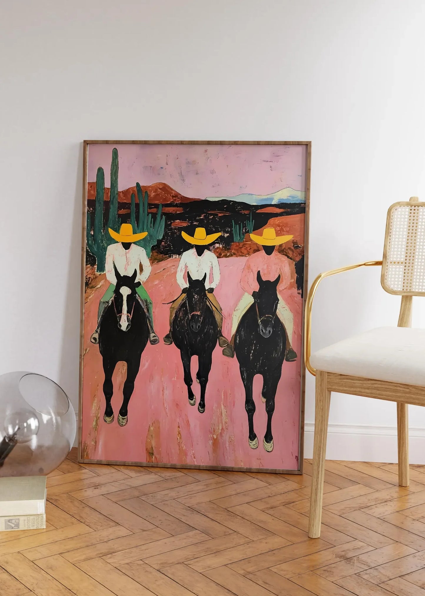 Southwestern cowboys Print, colorful abstract western horse painting, modern country cowboy poster, eclectic printable wall art Peaceful Pleasures Health and Wellness