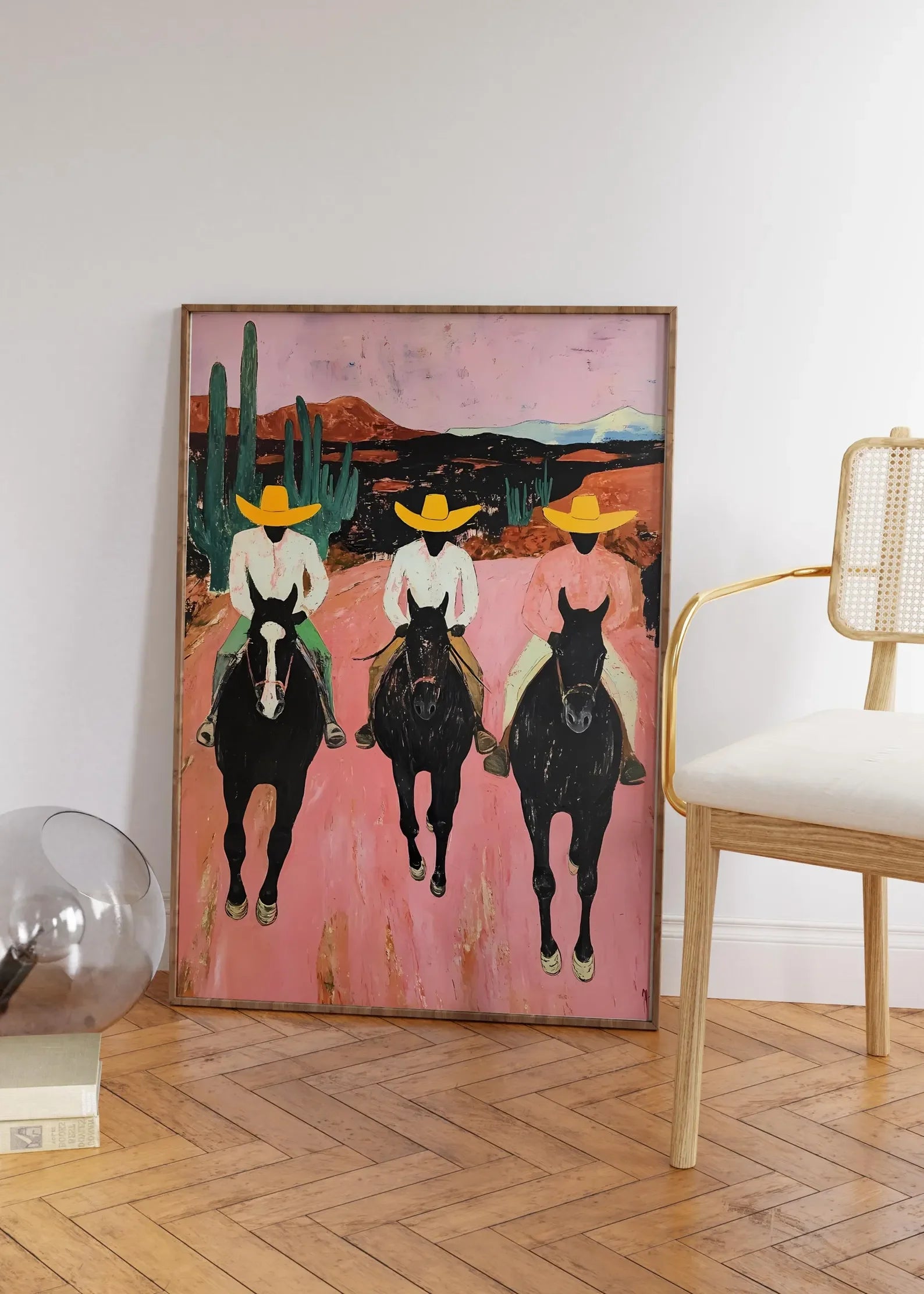Southwestern cowboys Print, colorful abstract western horse painting, modern country cowboy poster, eclectic printable wall art Peaceful Pleasures Health and Wellness