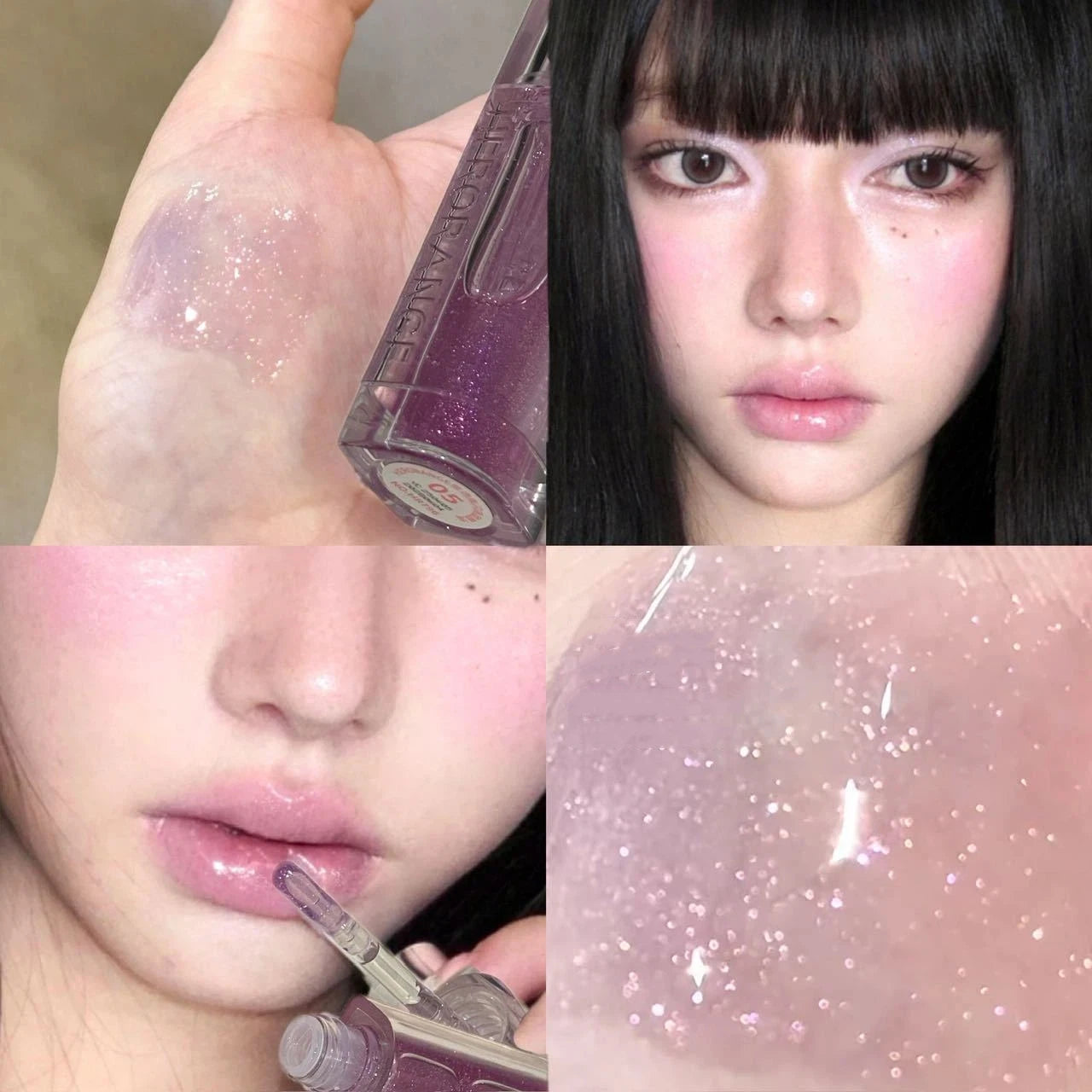 Sparkling Glitter Lip Oil Gloss – Hydrating Mirror Shine