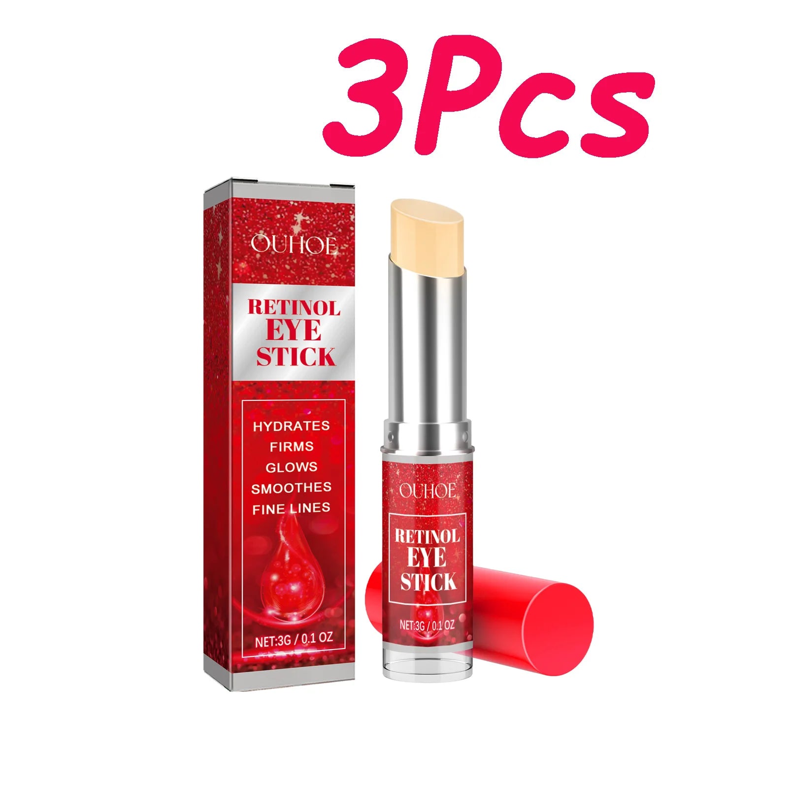 Retinol Eye Cream Stick – Dark Circles, Firming & Anti-Aging Peaceful Pleasures Health and Wellness 3 x 3g Boxed