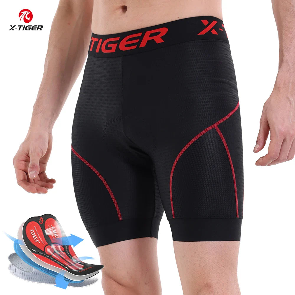 X-TIGER Men's Gel Pad Cycling Shorts – Breathable MTB Underwear