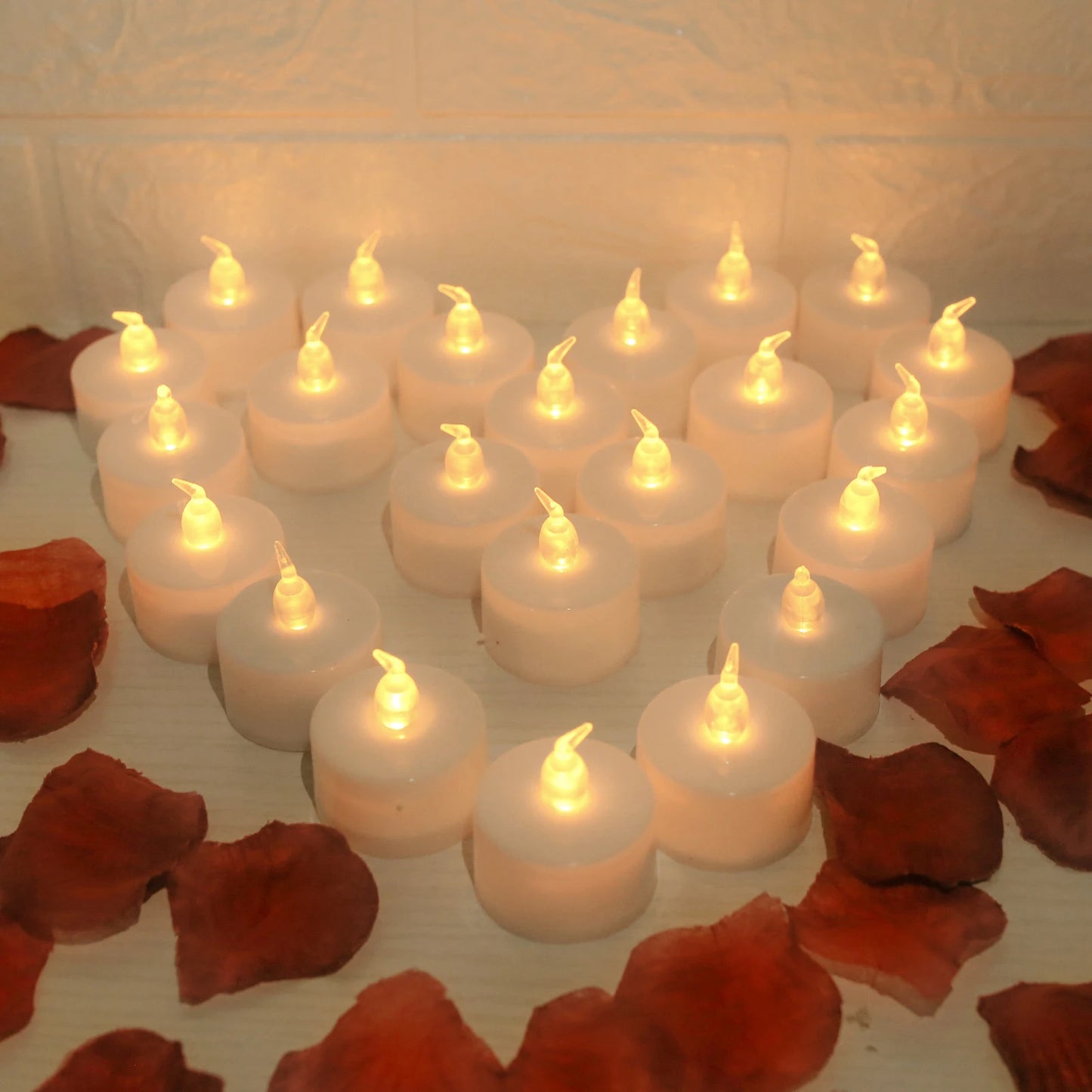 LED Tea Light With/Without Remote Flameless Flickering Candles Electronics Battery Operated Votive Light Home Table Party Decor Peaceful Pleasures Health and Wellness Warm white 24PC