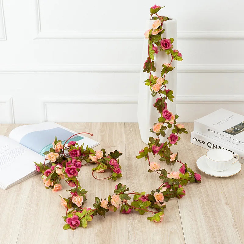Artificial Silk Rose Vine Garland – Wedding & Home Decor