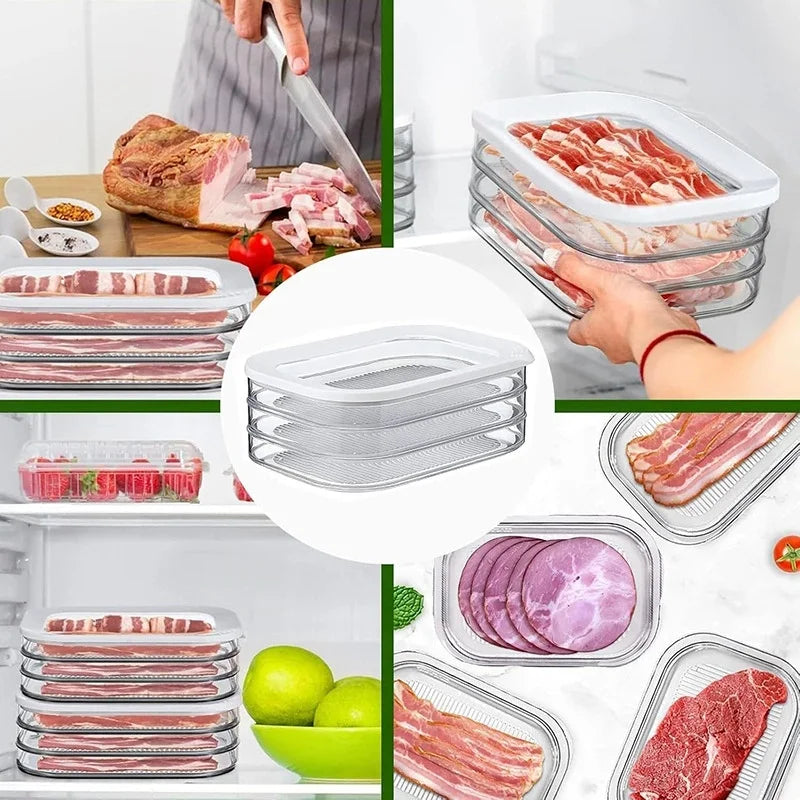 Stackable Cold Cuts & Deli Meat Storage Containers with Clear Lids Food Storage Container Peaceful Pleasures Health and Wellness