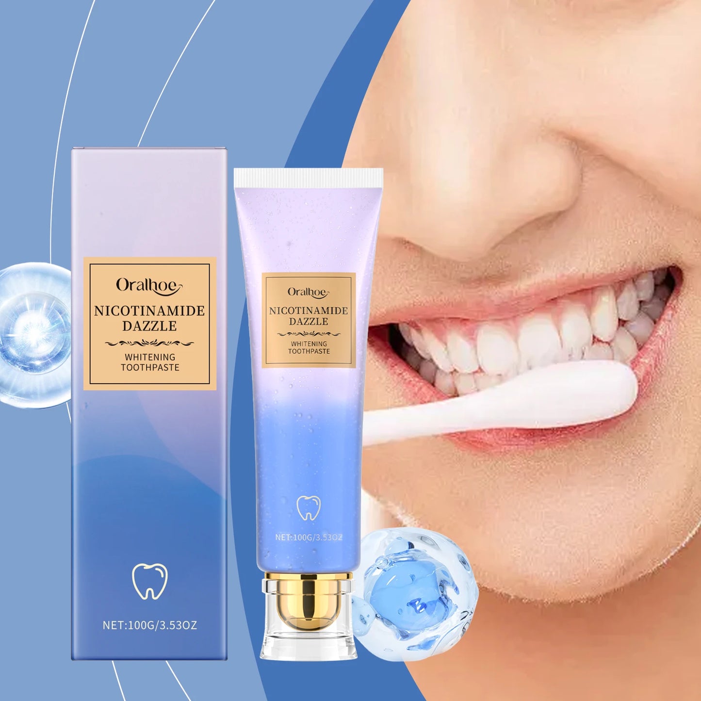Oralhoe Niacinamide Whitening Toothpaste | Fluoride-Free, 100g