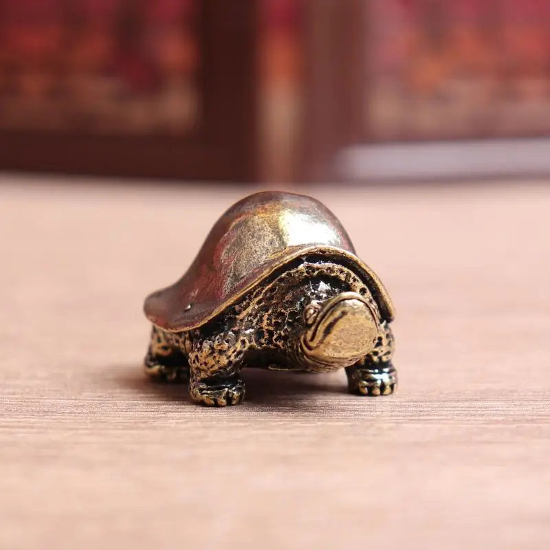 Retro Brass Feng Shui Turtle Figurine | Desktop Décor Gift