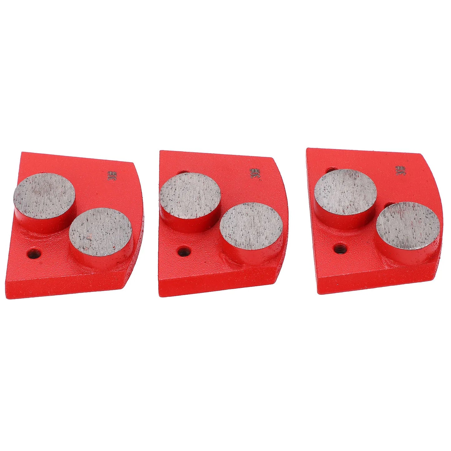 Diamond Grinding Pads Red Trapezoid 30 Grit 2 Cylindrical Teeth