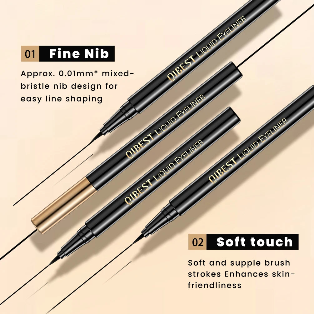 QIBEST 4PCS Eyes Makeup Sets Liquid Eyeliner Pen 4D Black Mascara Eyelash Serum Lengthening Thick Enhancer Eyes Cosmetics Kits Peaceful Pleasures Health and Wellness