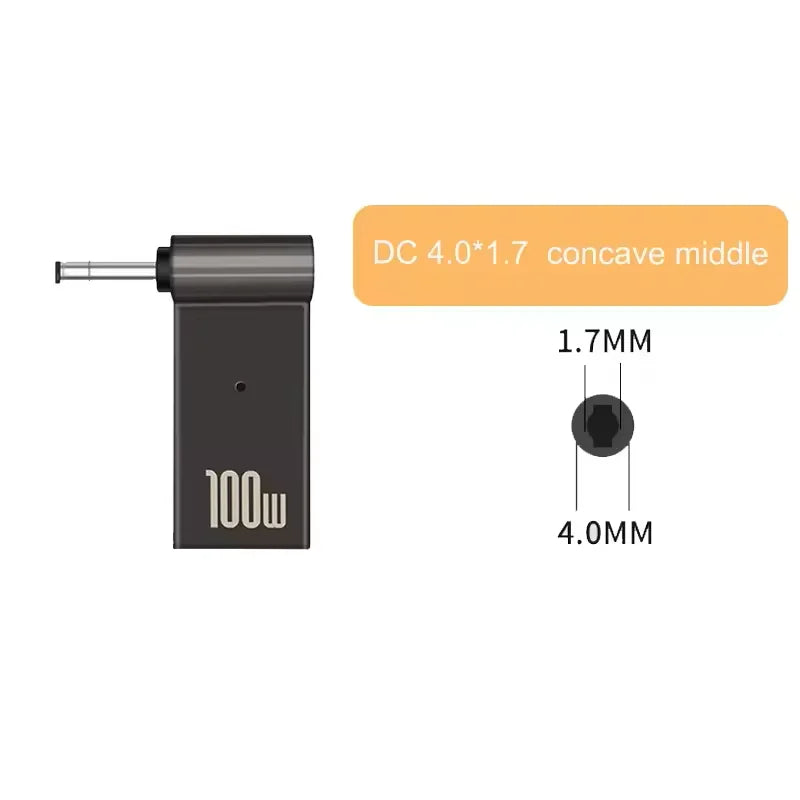 100W USB-C to DC Laptop Charger Adapter – Dell HP Asus Lenovo Peaceful Pleasures Health and Wellness 4.0-1.7mm coupler
