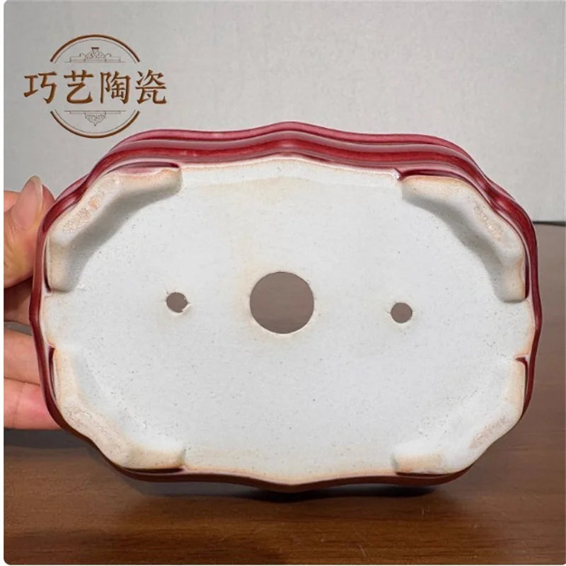 Porcelain Glazed Colorful Bonsai Pot | Ceramic Plant Pot