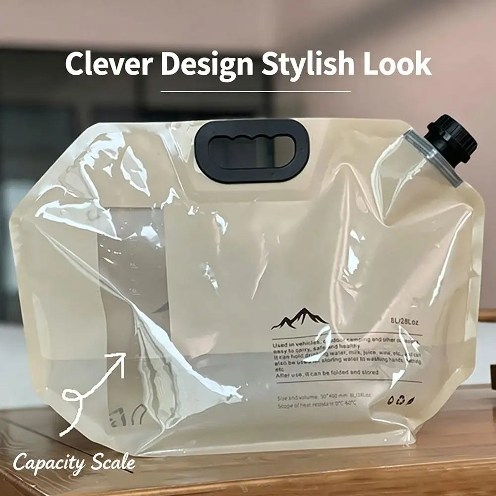 8L Water Bag Outdoor Large Capacity Water Storage BagThickened Foldable Camping Hiking Water Container with Tap Spigot Peaceful Pleasures Health and Wellness