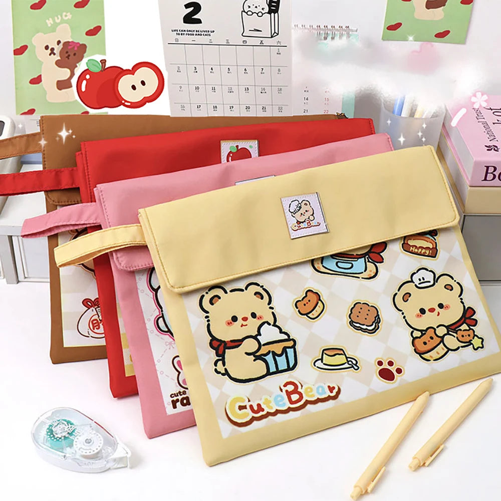 Cartoon File Bag Cute Large Capacity A4 Stationery Storage Creative