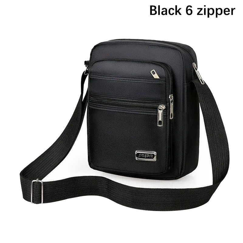 Men's Nylon Waterproof Crossbody Bag – Multi-Pocket Shoulder