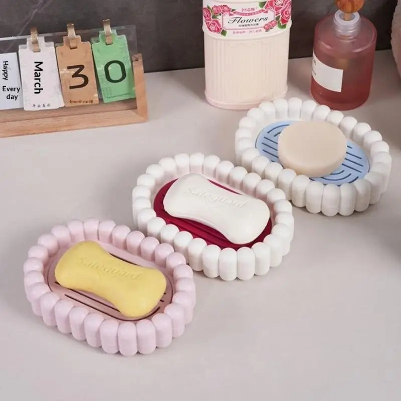Soap Dish with Draining Lid | Beaded Plastic Soap Tray