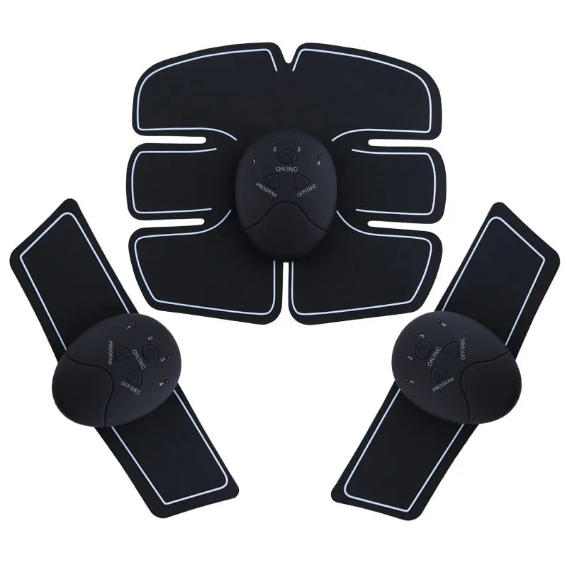 Abs Trainer EMS Abdominal Muscle Stimulator Wireless Electric Toning Belt USB Recharge Weight Loss Home Gym Fitness Equiment Hot Peaceful Pleasures Health and Wellness N6-3in1set