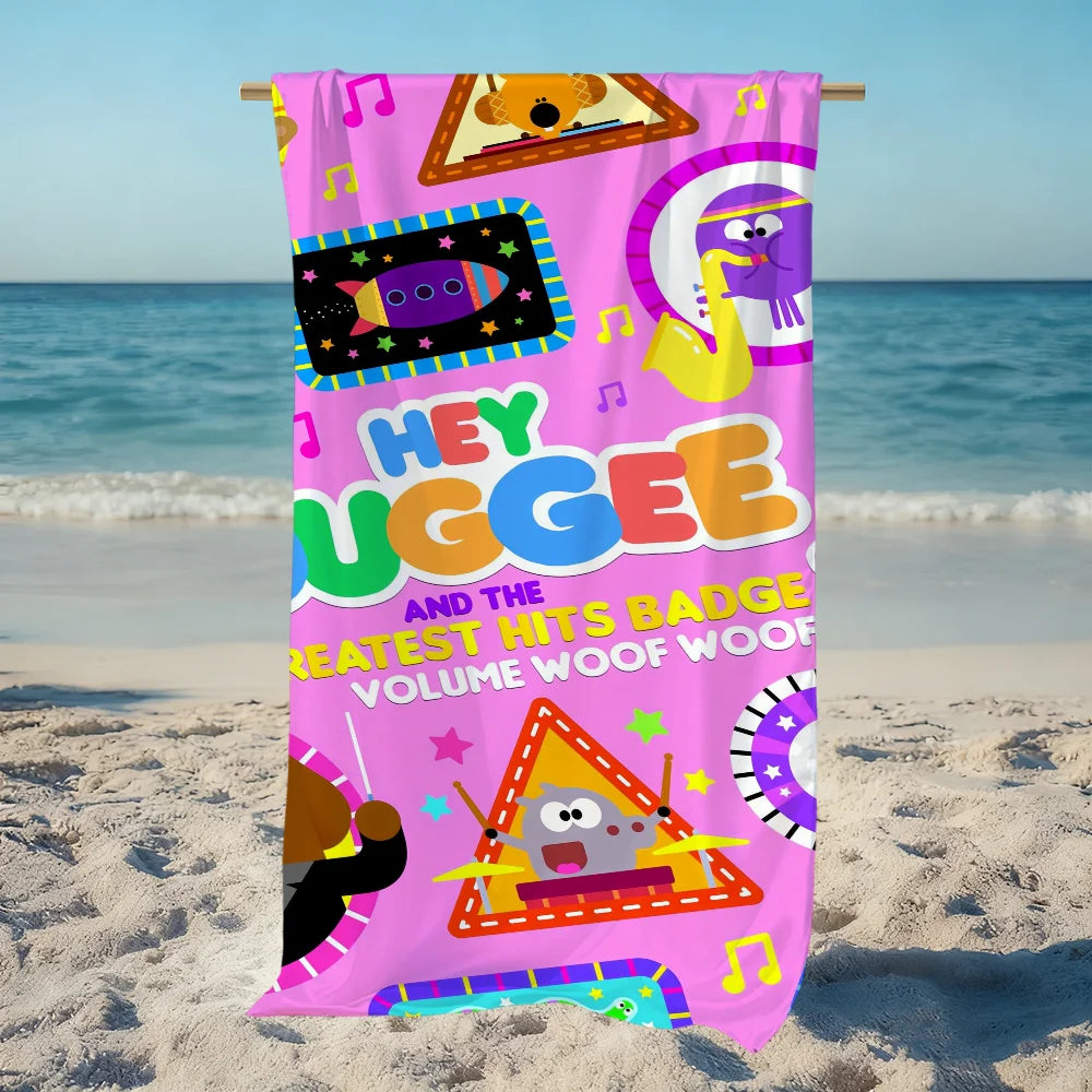 Hey Duggee Quick-Dry Beach Towel | Soft Anime Microfiber Towel Anime Beach Towel Peaceful Pleasures Health and Wellness
