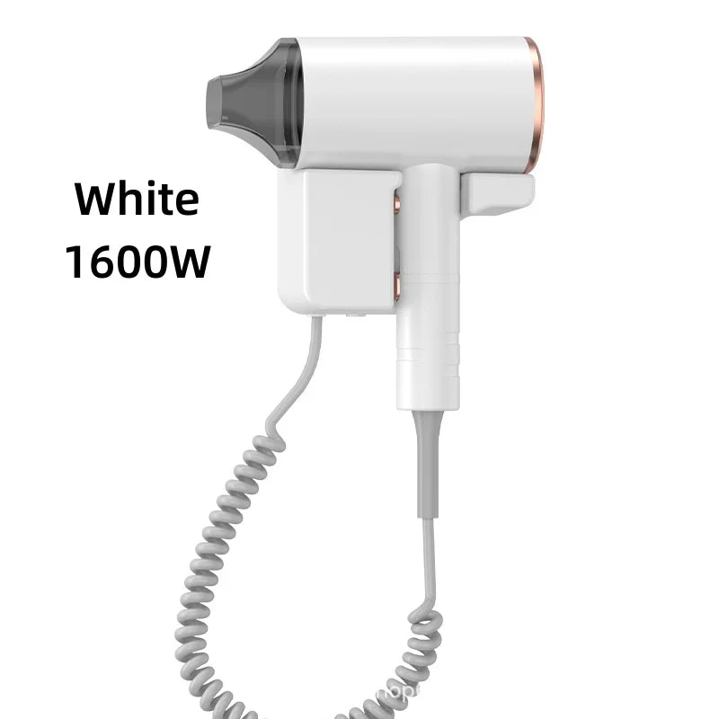 Hotel, Hotel, Non Perforated Wall Mounted Hair Dryer, Home Bathroom, High Wind Blue Light Hair Care Hair Dryer Peaceful Pleasures Health and Wellness White -220V 1 AU