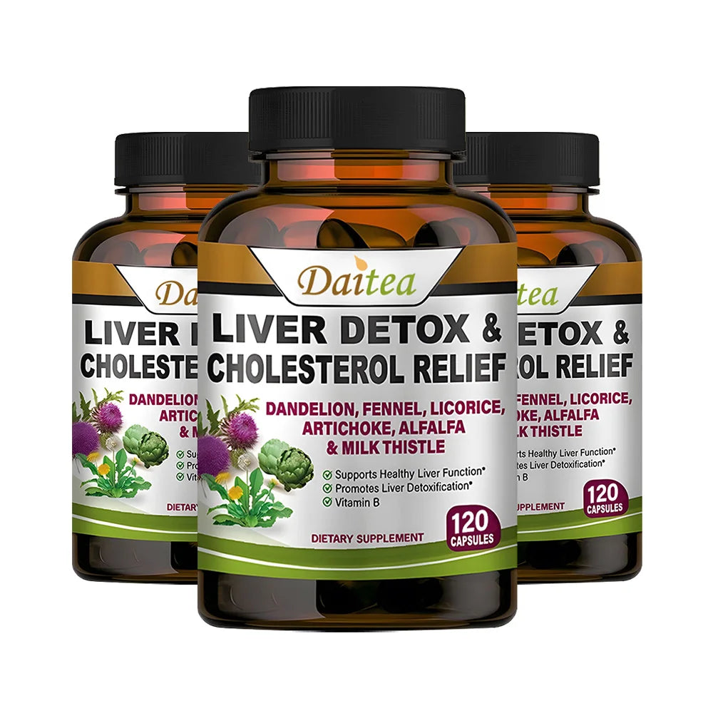 Liver Cleanse Detox & Repair – Milk Thistle, Artichoke, Dandelion Liver Detox Supplement Peaceful Pleasures Health and Wellness 120 Capsule-3bottles