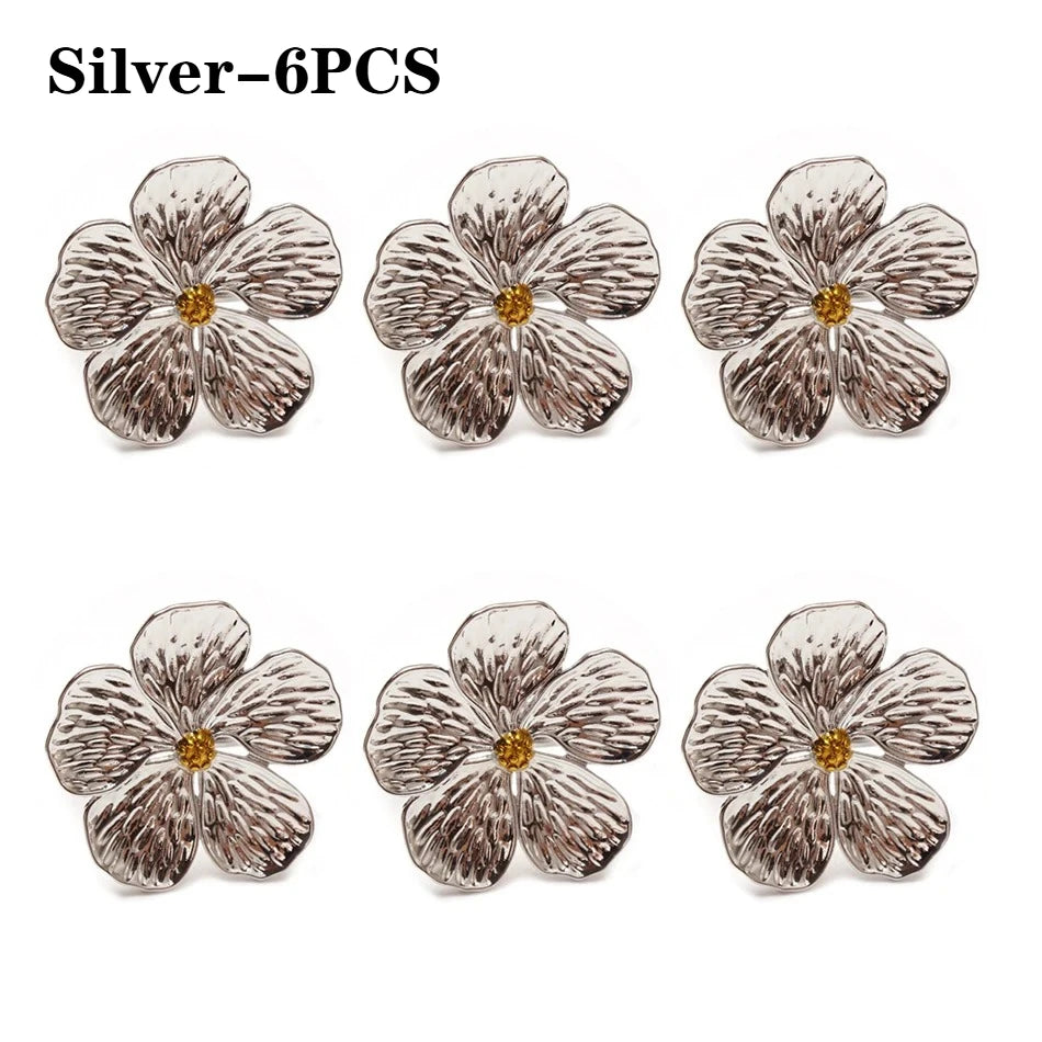 White Plumeria Floral Napkin Rings | Elegant Table Decor