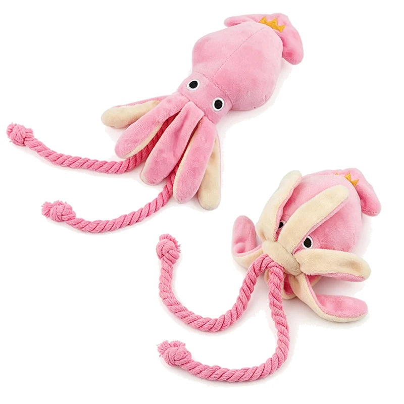 Squeaky Octopus Dog Toy | Cotton Rope Chew Toy for Puppies Interactive Dog Toy Peaceful Pleasures Health and Wellness