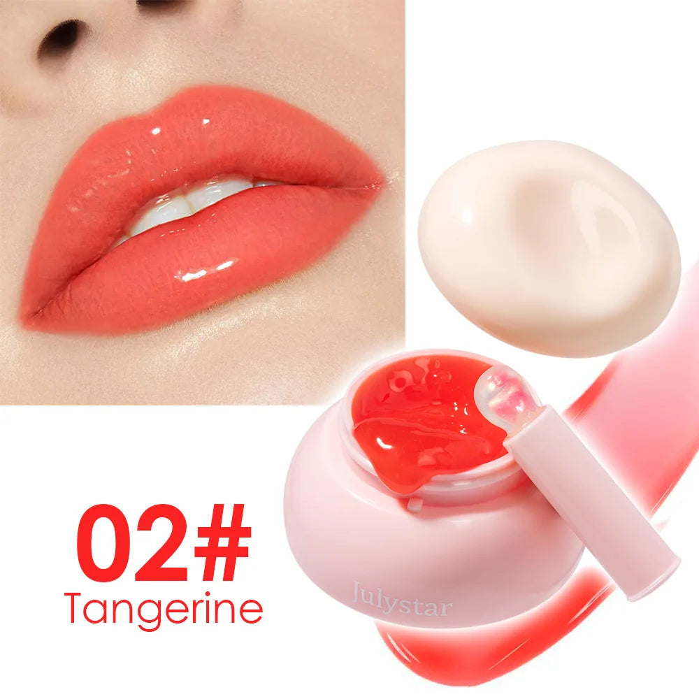 8-Color Jelly Lip Gloss & Cheek Tint | Hydrating Mirror Glaze