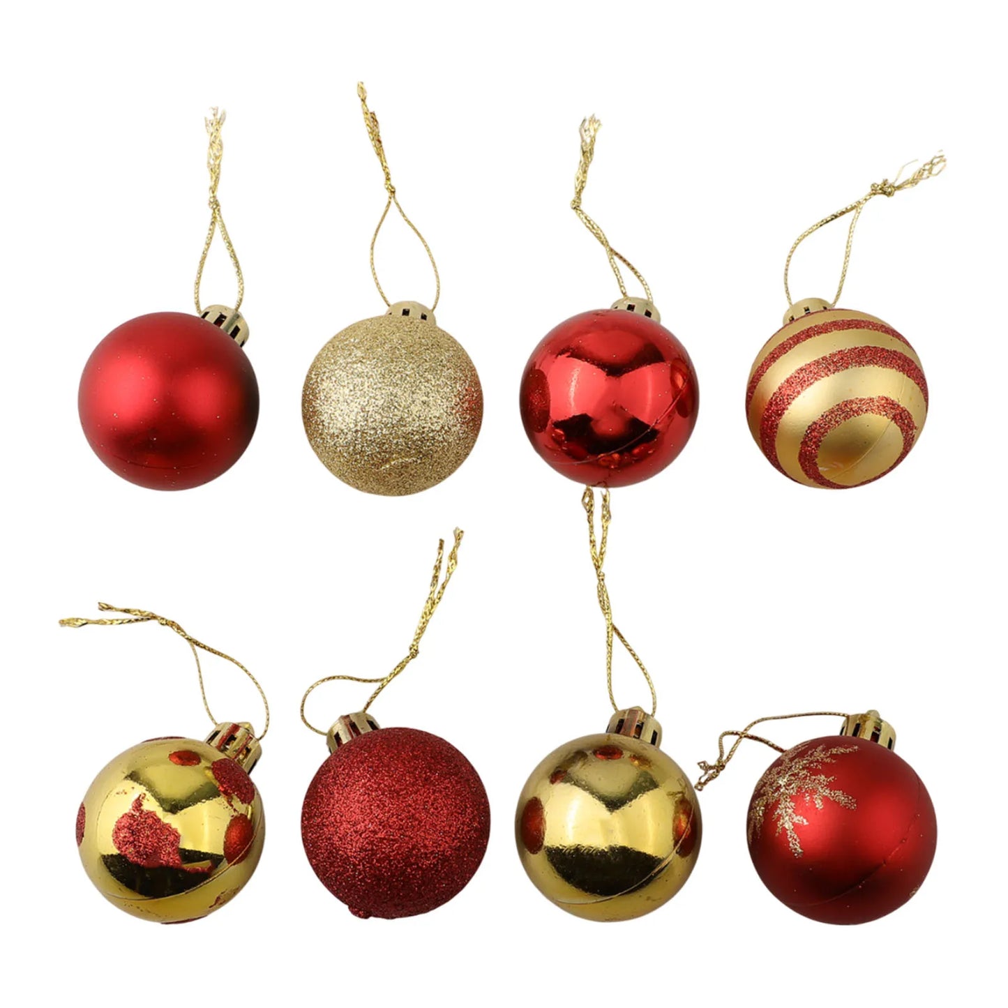 Christmas Ball Ornaments Tree Decorations Red Gold Hanging Bauble
