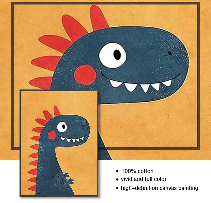 Funny Animal Balloon Canvas Wall Art | Kids Nursery Poster