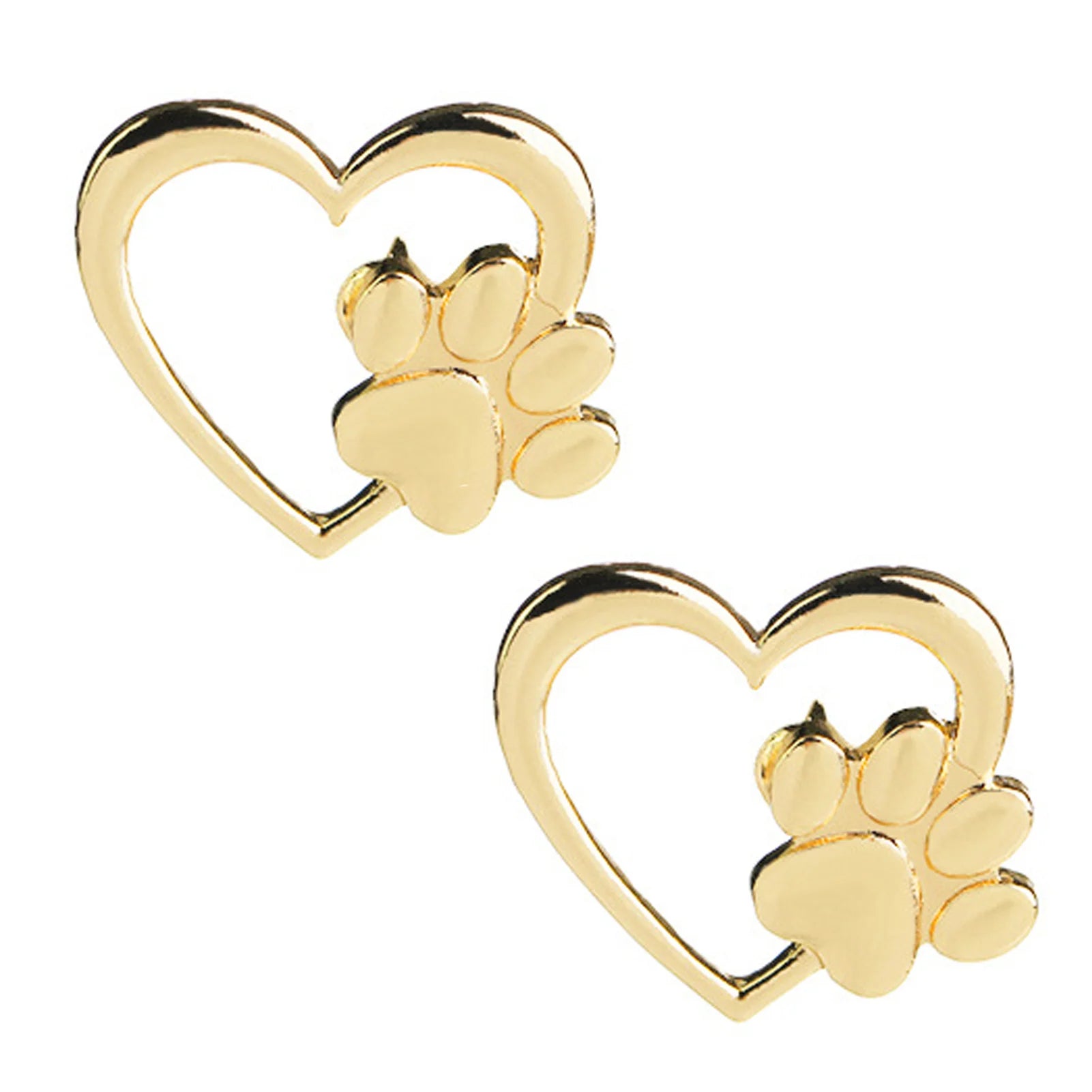 2pcs Heart with Paw Badge Brooch Dripping Oil Paw Brooch Badge Pin for Jewelry Making Clothes Bags Supplies Peaceful Pleasures Health and Wellness Gold Gold