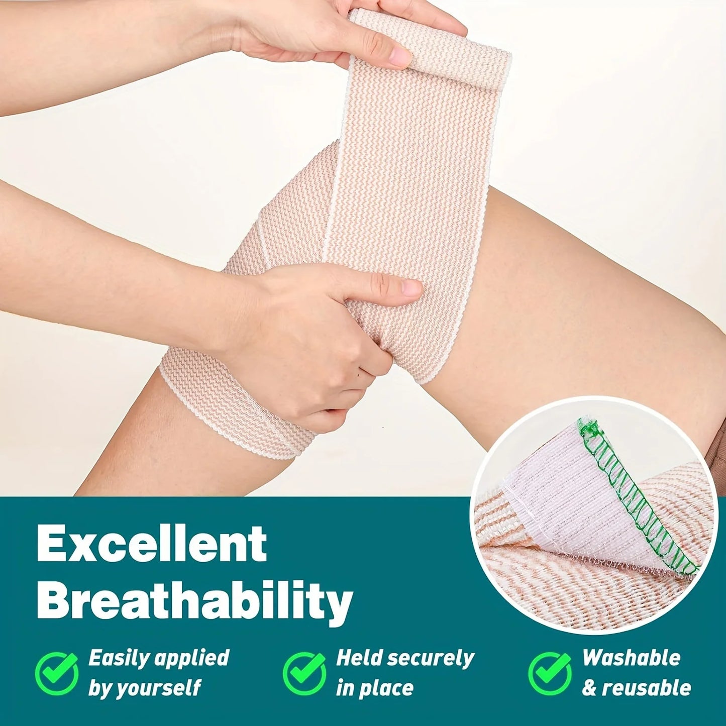 24 Rolls Self-Closure Elastic Bandage Wrap with Touch Closure, Latex-Free Compression Wrap for Legs Ankle Knee Wrist Arm Tummy Peaceful Pleasures Health and Wellness