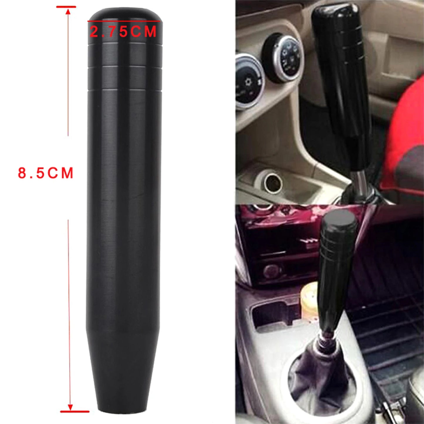 Aluminum Car Gear Shift Knob Easy to Install Black Car Gear Stick Shift Knob Automobile Interior Accessories Peaceful Pleasures Health and Wellness