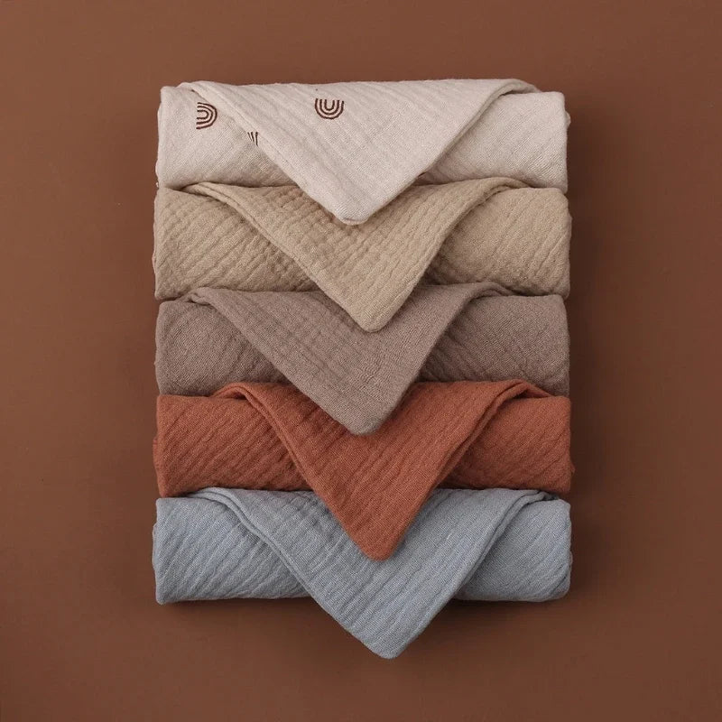 Baby Muslin Washcloths 5-Pack | Soft Cotton Gauze Newborn Towels