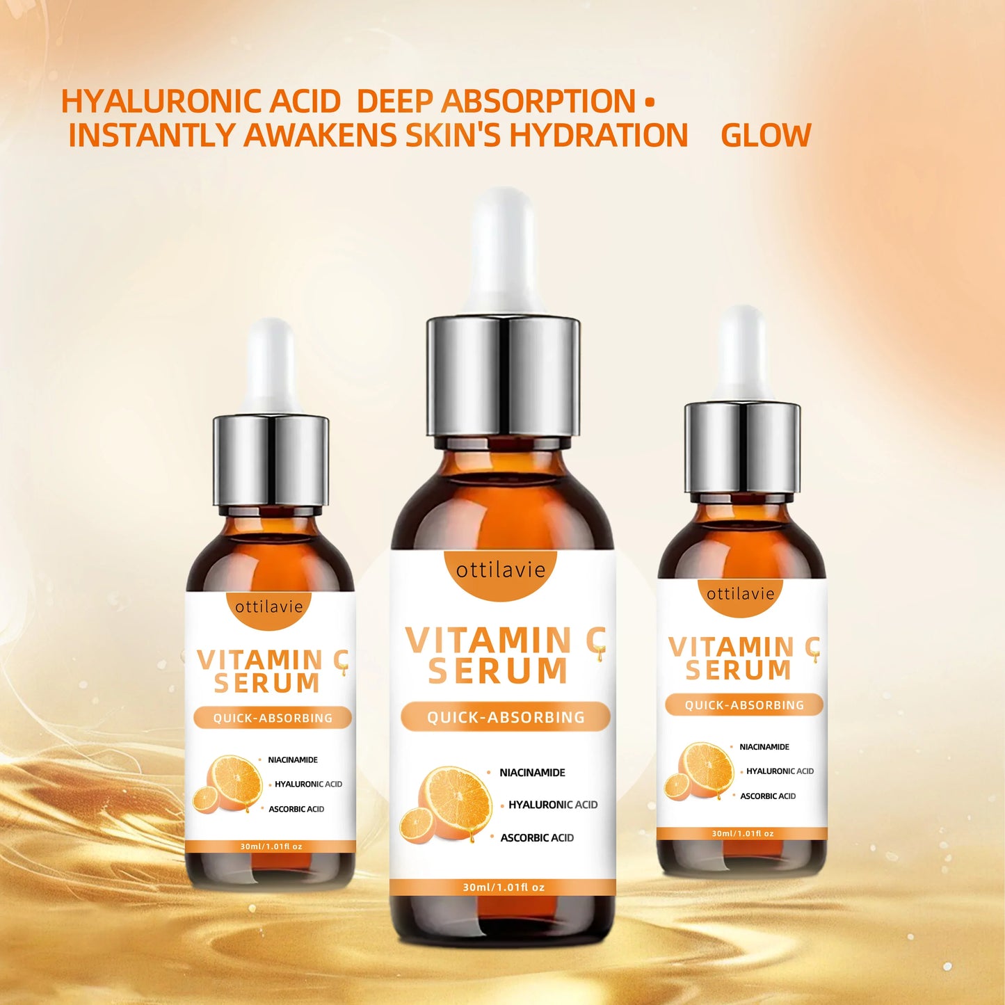 Vitamin C Serum with Hyaluronic Acid – 24HR Deep Hydration