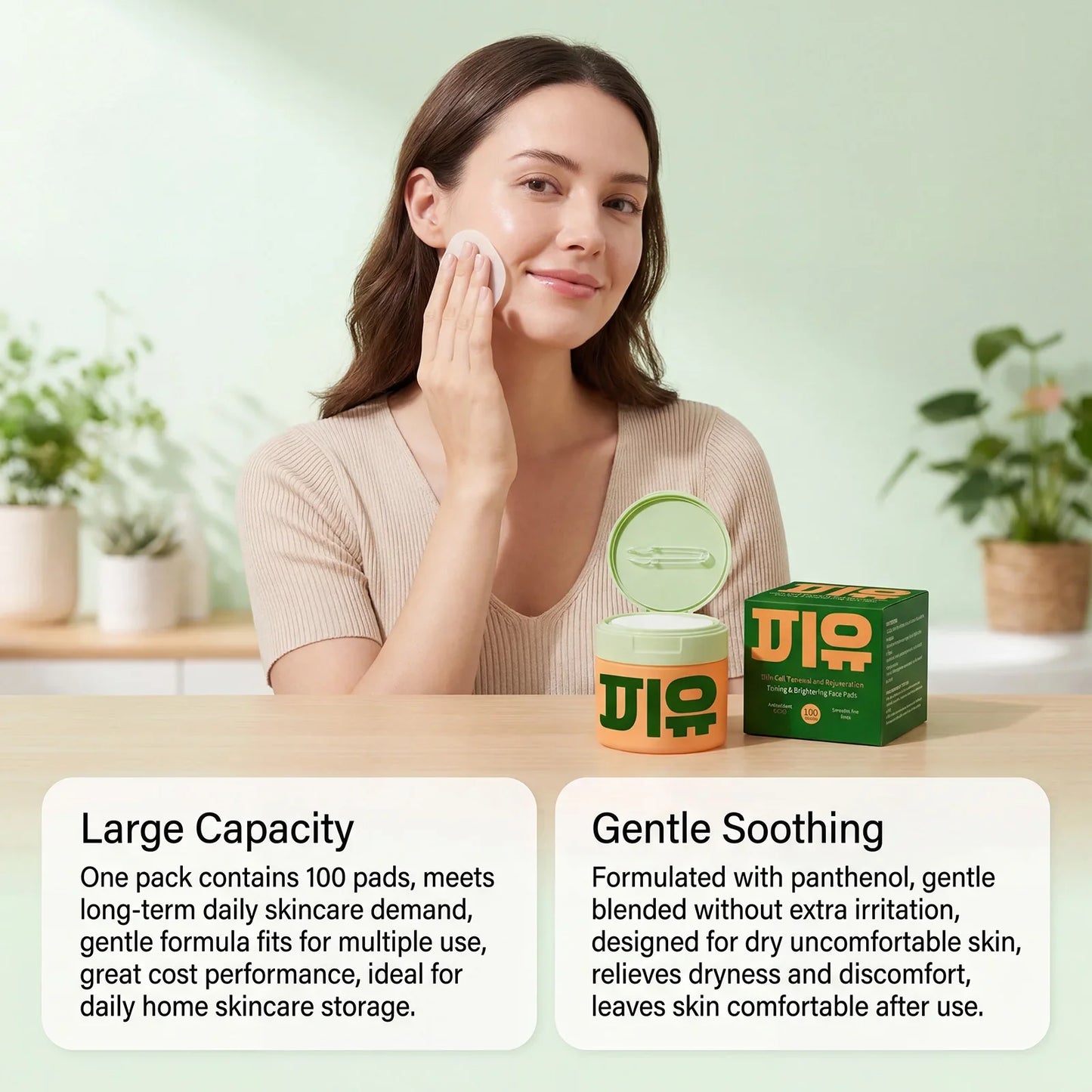100-Piece Centella Face Pads – Brightening & Hydrating Serum