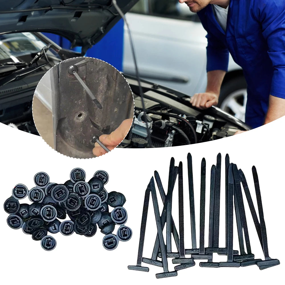 Nylon Universal Cable Tie Buckle-Heavy Duty Zip Ties Holder with Pin & Button Design Plastic Cable Ties Tool Fasteners Car Body Peaceful Pleasures Health and Wellness