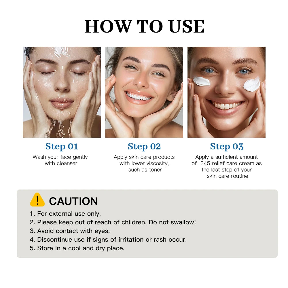 3 4 5 Relief Cream Address Blemishes Nourish The Skin And Provide Soothing Care Face Lifting Beauty Moisturizer Korean Cosmetics Peaceful Pleasures Health and Wellness