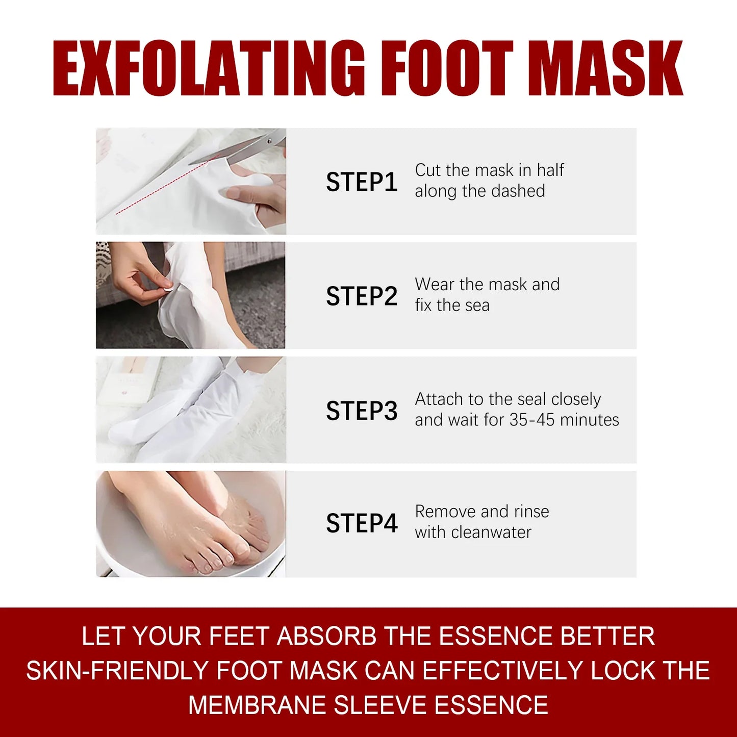 AHA Exfoliating Foot Mask – Dead Skin & Cracked Heel Peel