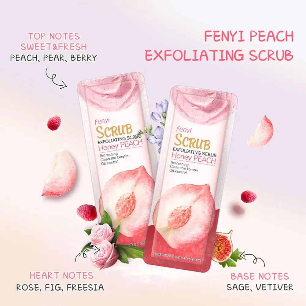 1-10pcs Peach Scrubs For Women Peach Scrub Cream Repairing skin Moisturizing Clean Cutin Refine pore Exfoliating Scrub Body Care Peaceful Pleasures Health and Wellness