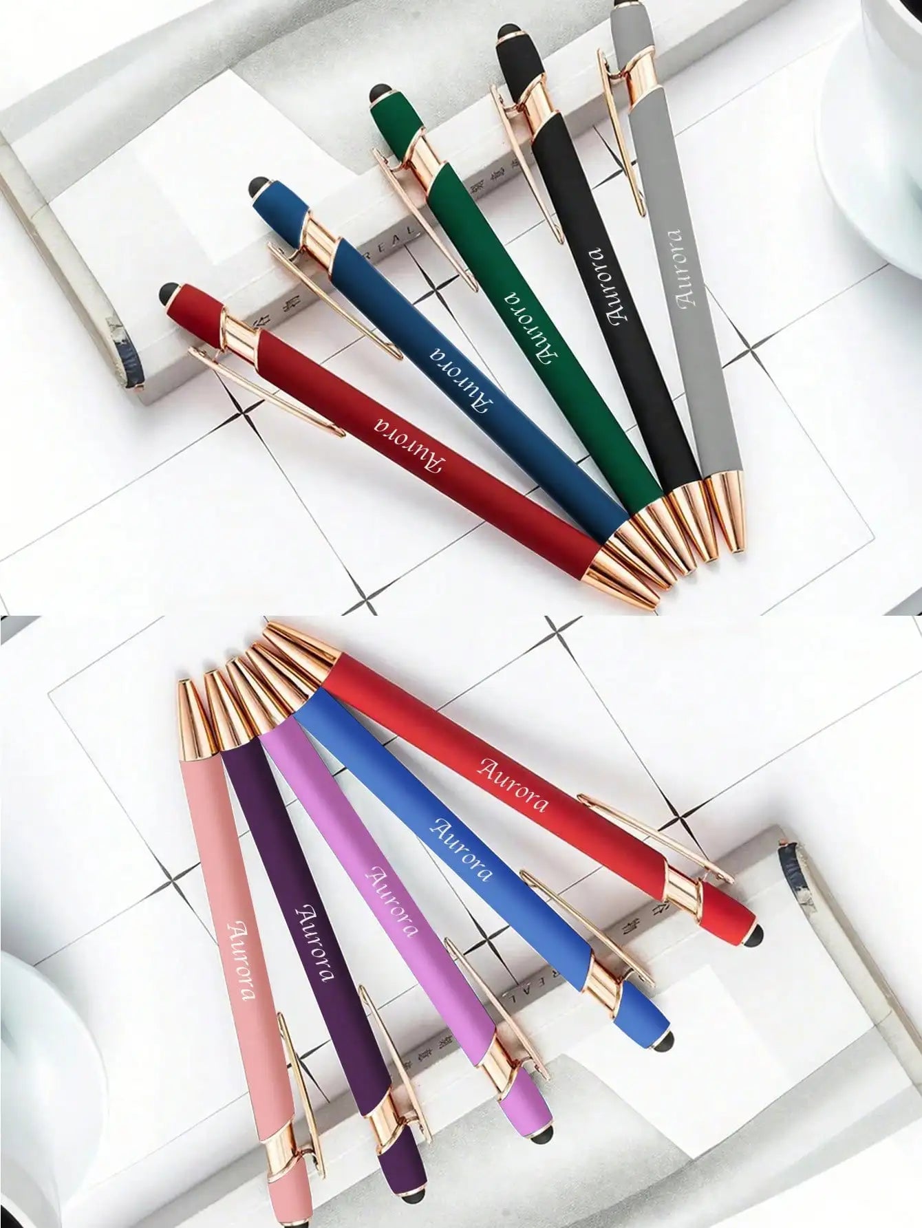 Custom Name Ballpoint Pen Personalized Engraved Stylus Soft Touch 10 Colors Gift For Coupes Teacher Student Back To School Peaceful Pleasures Health and Wellness