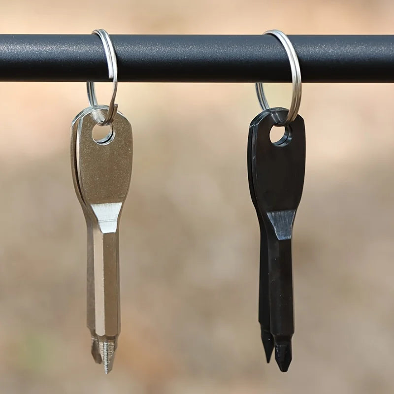 Portable Screwdriver Keychain | Steel Flat Head EDC Tool