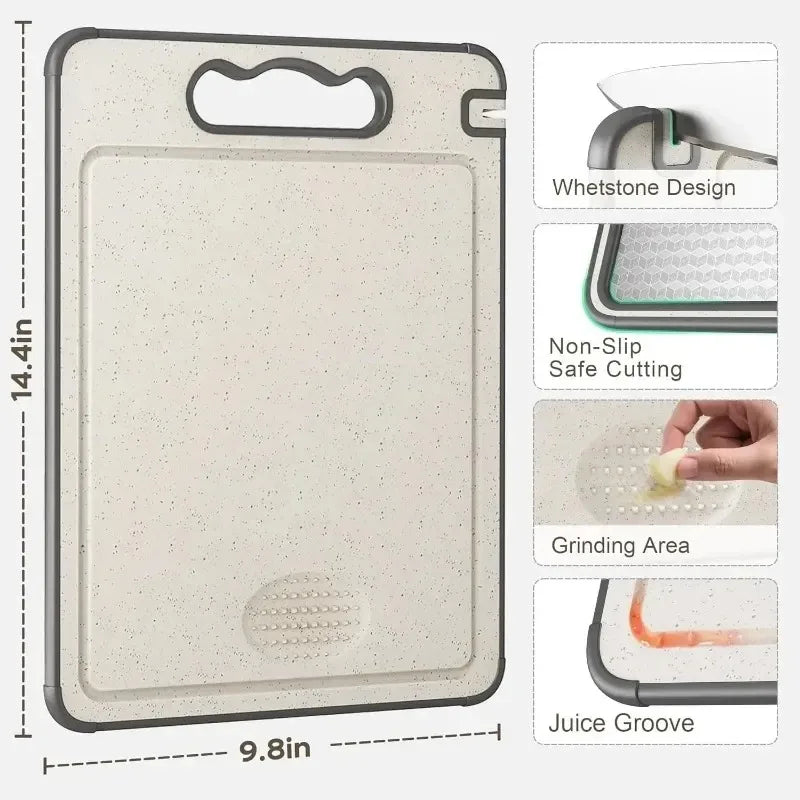 New Stainless Steel Cutting Board Double Sided Chopping Board for Kitchen Scratch Resistant Anti-Slip Silicone Edges Peaceful Pleasures Health and Wellness