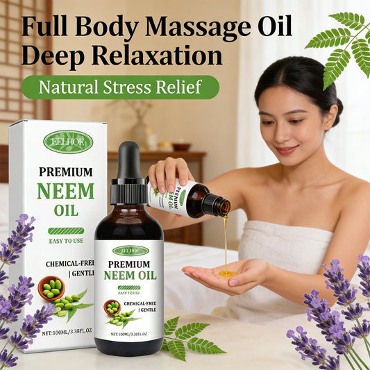 Premium Neem Oil Activating Hair Follicles Stimulate Hair Growth Deeply Moisturizing Skin Nourish Nail Surface Neem Massage Oil Peaceful Pleasures Health and Wellness