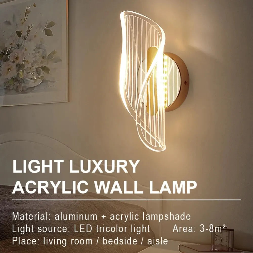 Curved Spiral LED Wall Lamp – Bedroom, Hallway & Living Room